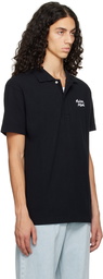 Maison Kitsuné Black Handwriting Polo