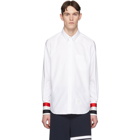 Thom Browne White Grosgrain Cuff Shirt