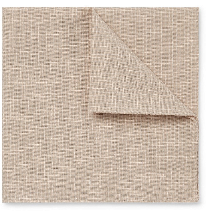 Photo: Oliver Spencer - Kersley Micro-Checked Cotton And Linen-Blend Pocket Square - Pink