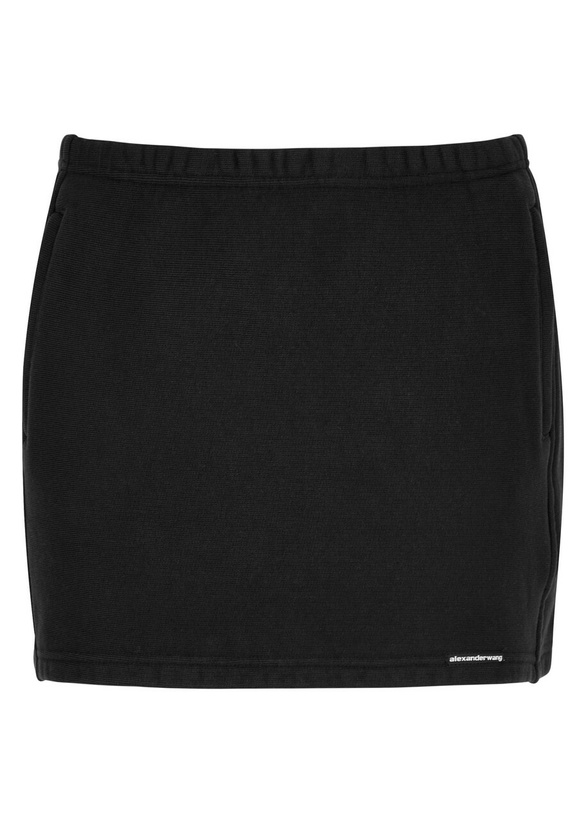 Photo: Alexanderwang.t Logo Cotton Mini Skirt Black