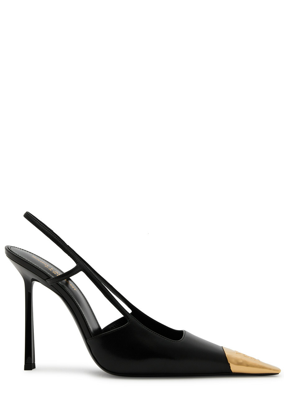 シューズ・サンダルその他 SAINT LAURENT Miller 110 patent leather slingback Miller 110 leather wedges in black - Saint Laurent | Mytheresa