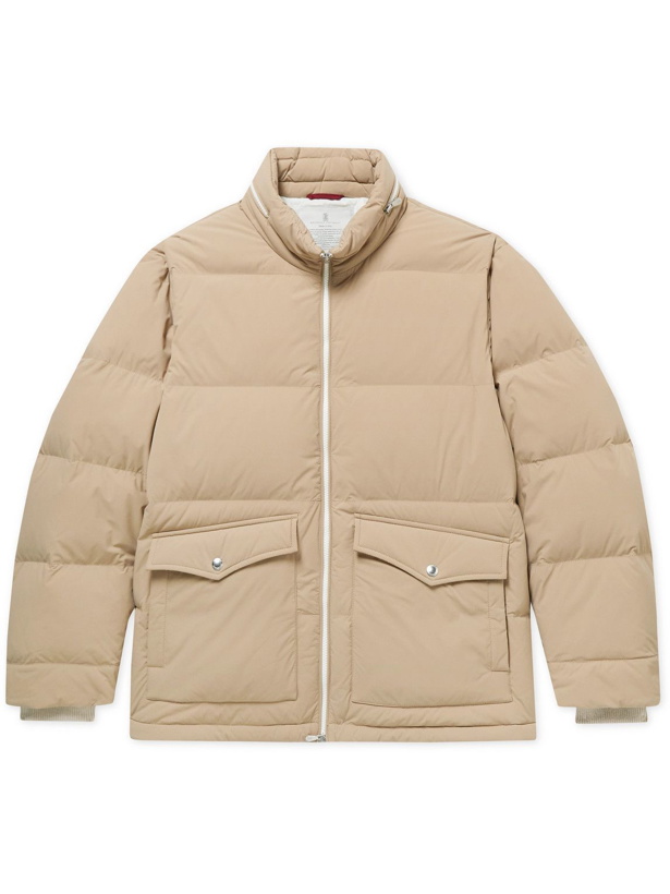 Photo: Brunello Cucinelli - Quilted Shell Down Jacket - Brown