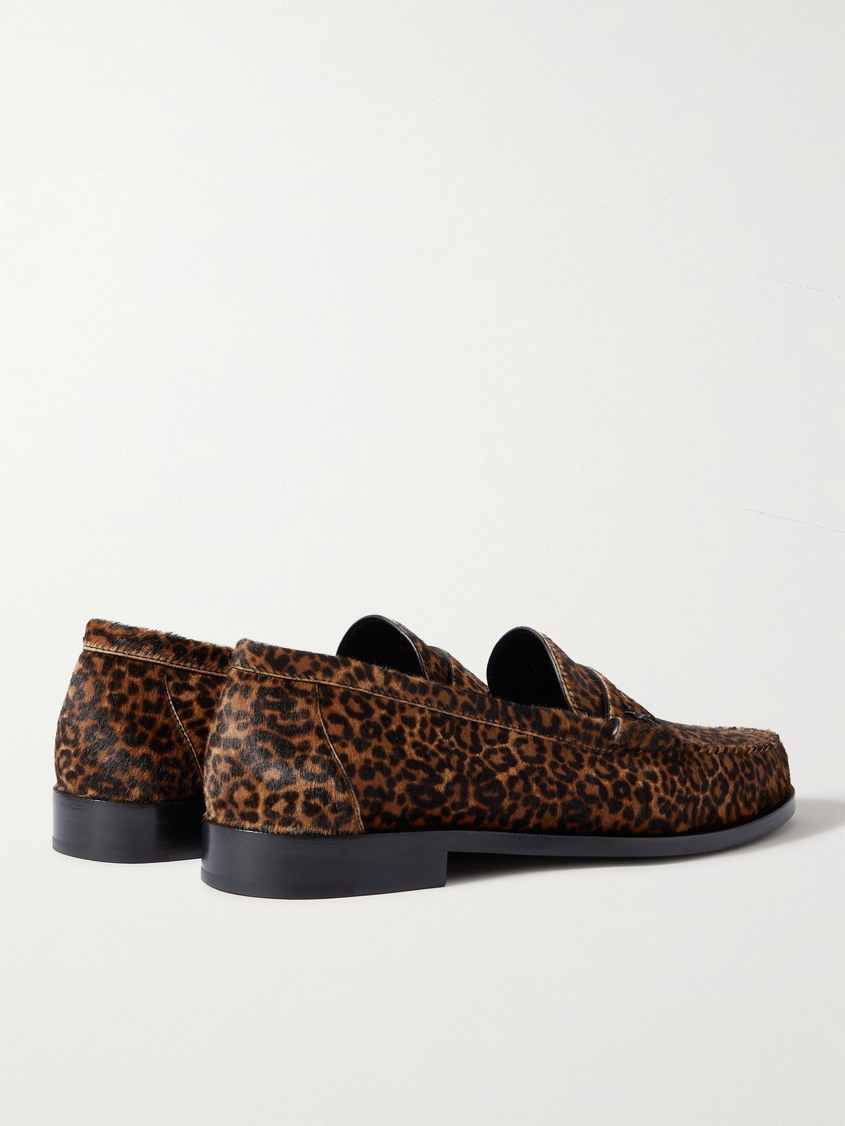 SAINT LAURENT - Logo-Appliquéd Leopard-Print Calf Hair Penny 
