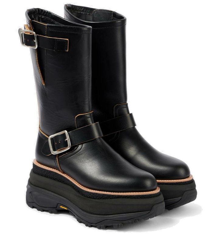 Photo: Sacai Leather platform biker boots