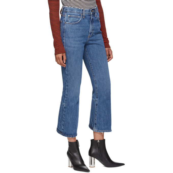 Proenza Schouler Blue PSWL Cropped Flare Jeans Proenza Schouler