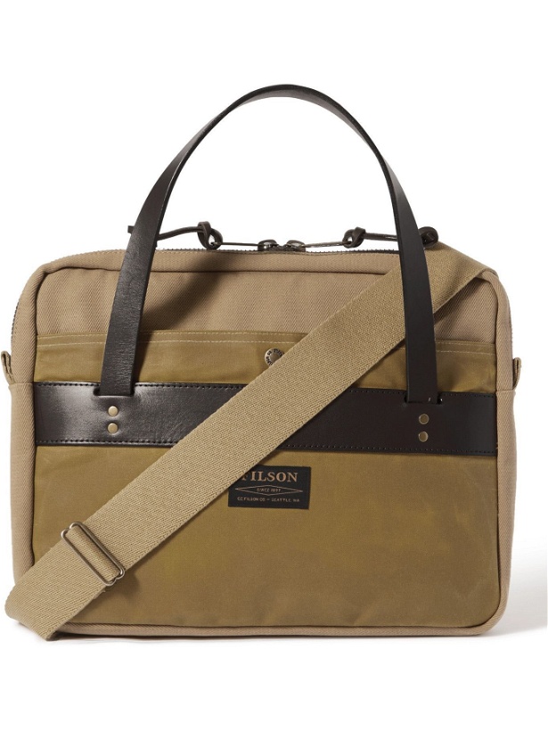 Photo: FILSON - Canvas and Leather-Trimmed Cotton-Twill Briefcase