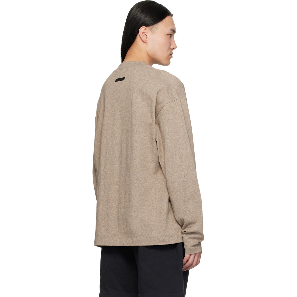 Fear of God ESSENTIALS Beige Classic Fit Long Sleeve T-shirt