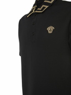 VERSACE Greca Lurex Cotton Piquet Polo