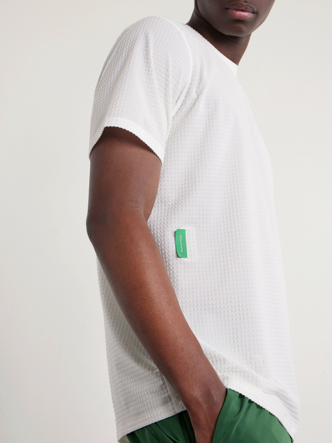 DISTRICT VISION - Performance Lab Textured Stretch-Jersey T-Shirt - White