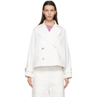 Lanvin White Denim Gold Button Double-Breasted Jacket