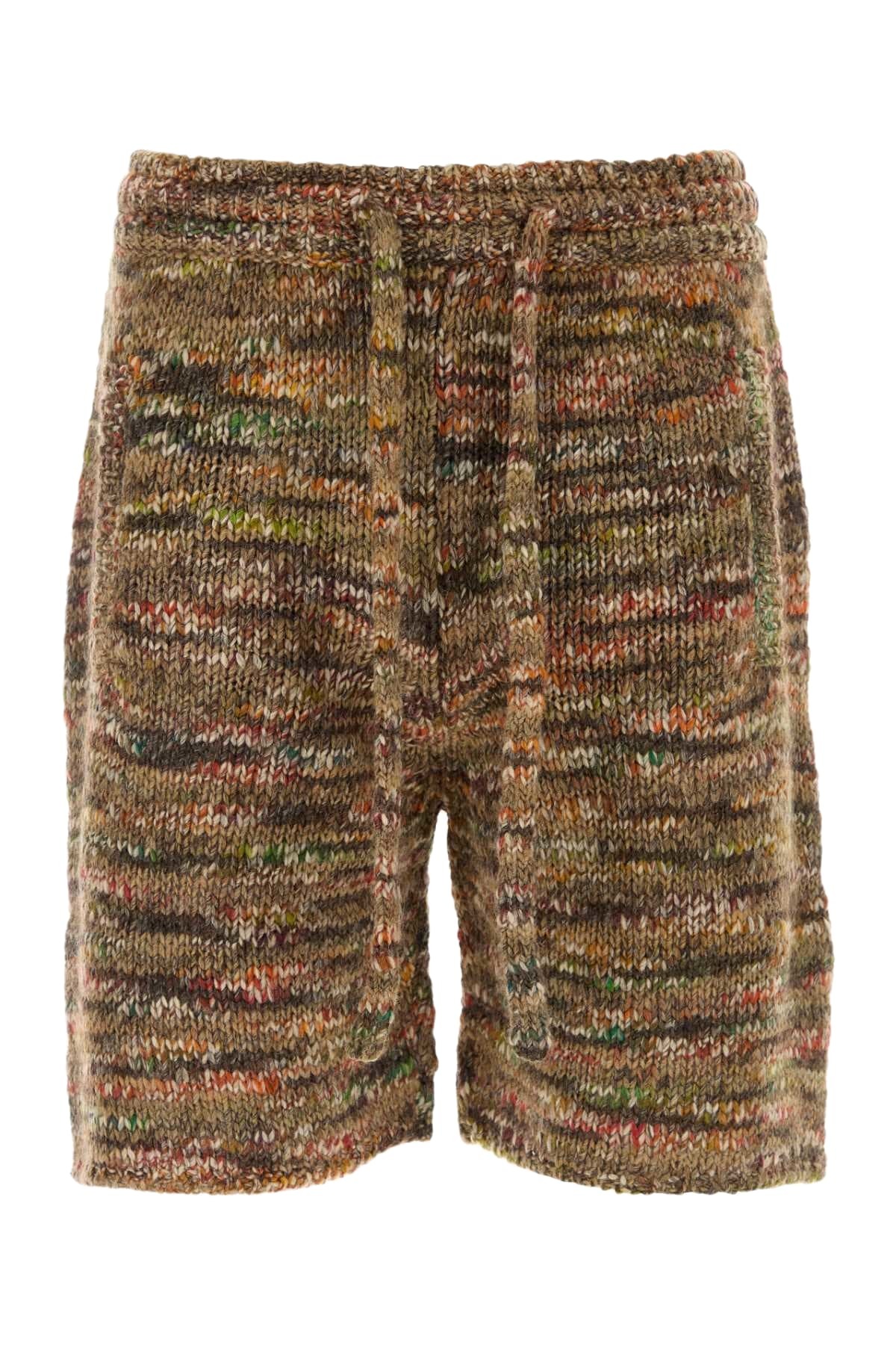 Alanui Multicolor Wool Blend Grunge Beat Bermuda Shorts