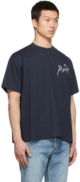 Recto Navy Cotton Jersey Embroidered Logo Oversized T-Shirt