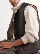 Aimé Leon Dore - Leather-Trimmed Suede Vest - Brown