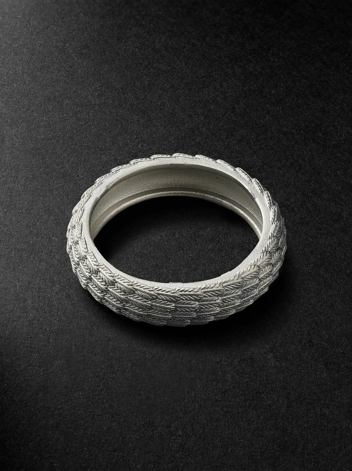 Jacquie Aiche - Textured Sterling Silver Ring - Silver