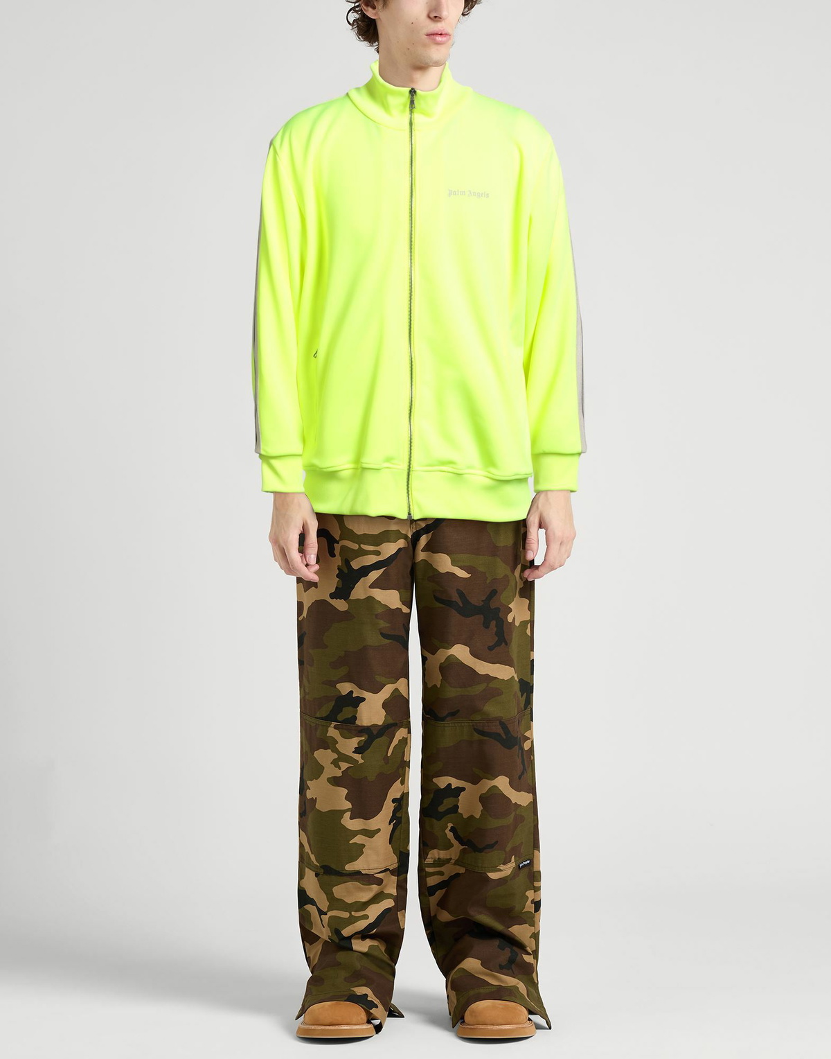 Palm Angels Mens Sweatshirt in Yellow