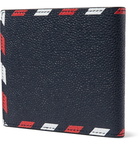 Thom Browne - Striped Pebble-Grain Leather Billfold Wallet - Midnight blue