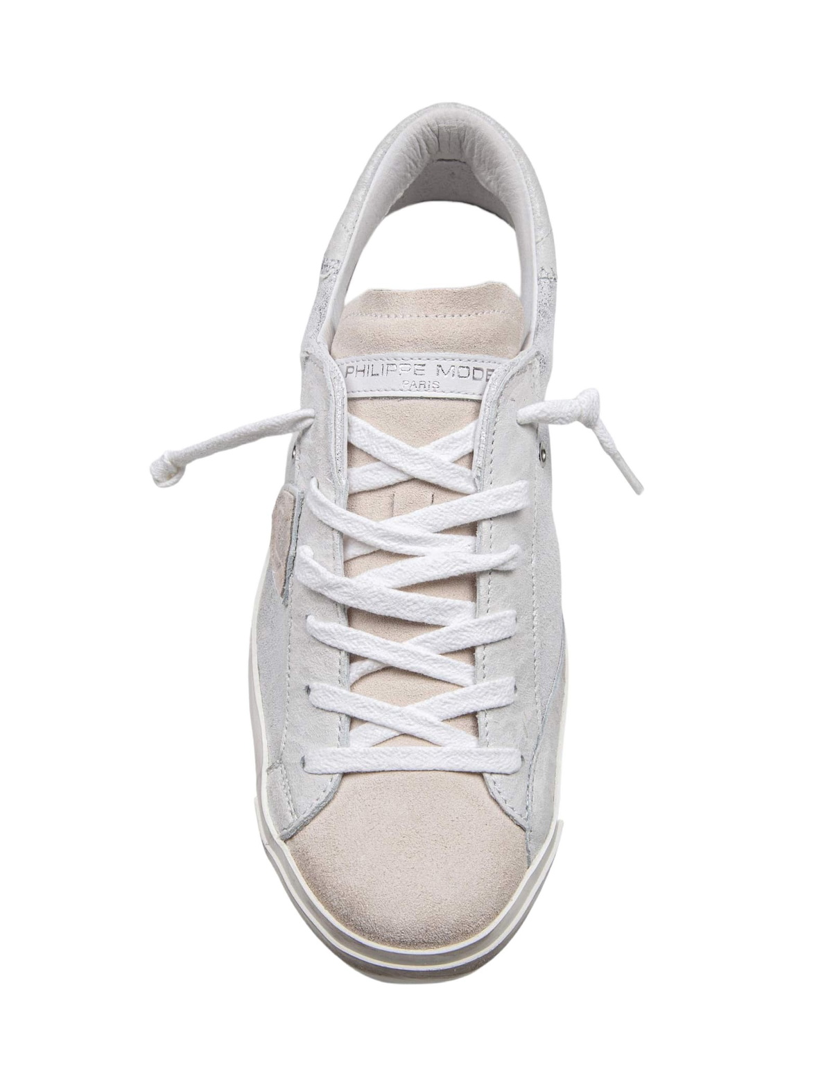 スニーカー Prsx Low Sneakers - Philippe Model - Leather - Silver Prsx Sneakers: Woman's Black/Silver Shoes | Philippe Model Paris