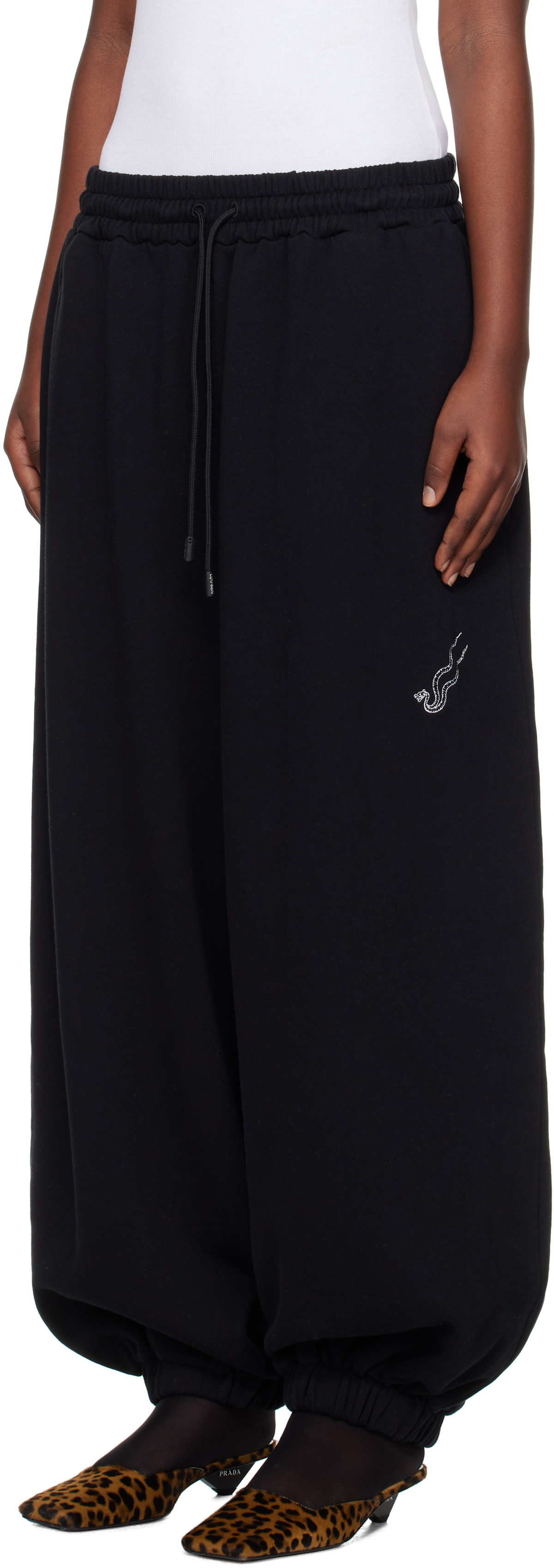 LU'U DAN Black Baggy Bontan Lounge Pants