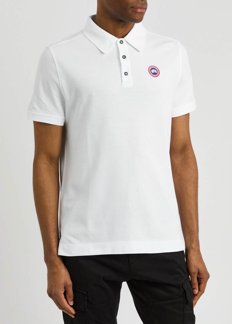 Canada Goose Beckley Logo Piqué Cotton Polo Shirt White