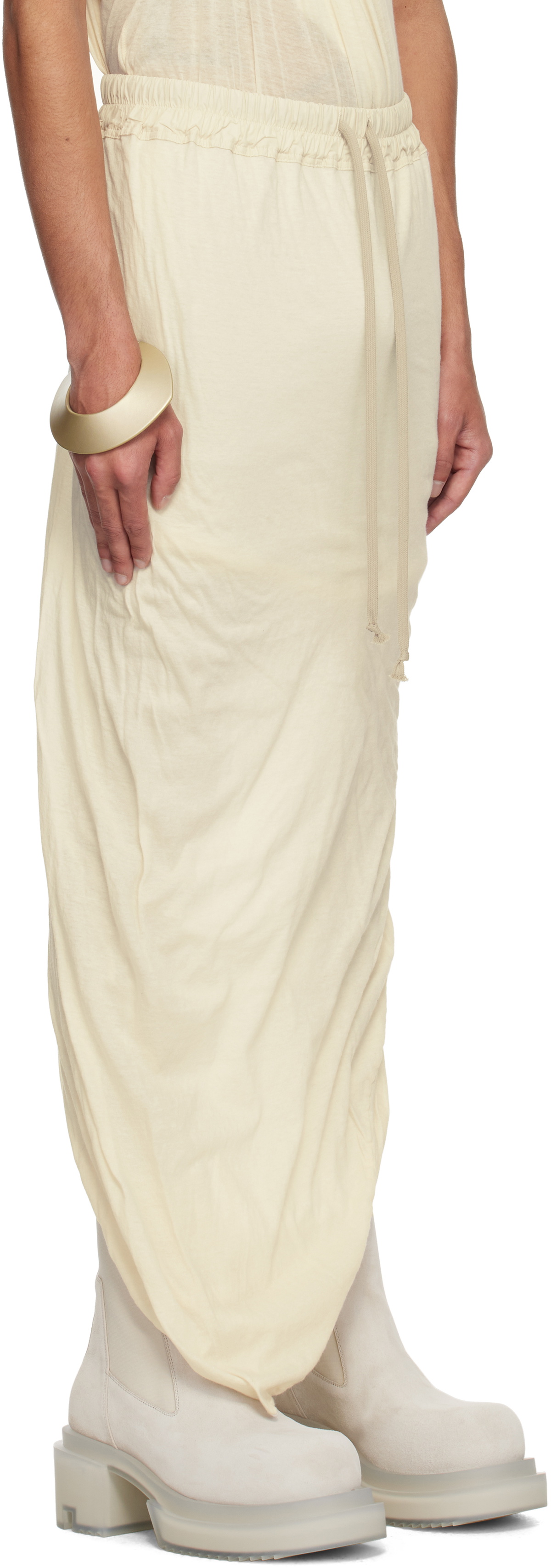Rick Owens Off-White Hollywood Pull On Pillar Skirt