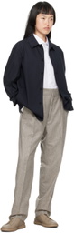 ZEGNA Gray Pleated Trousers