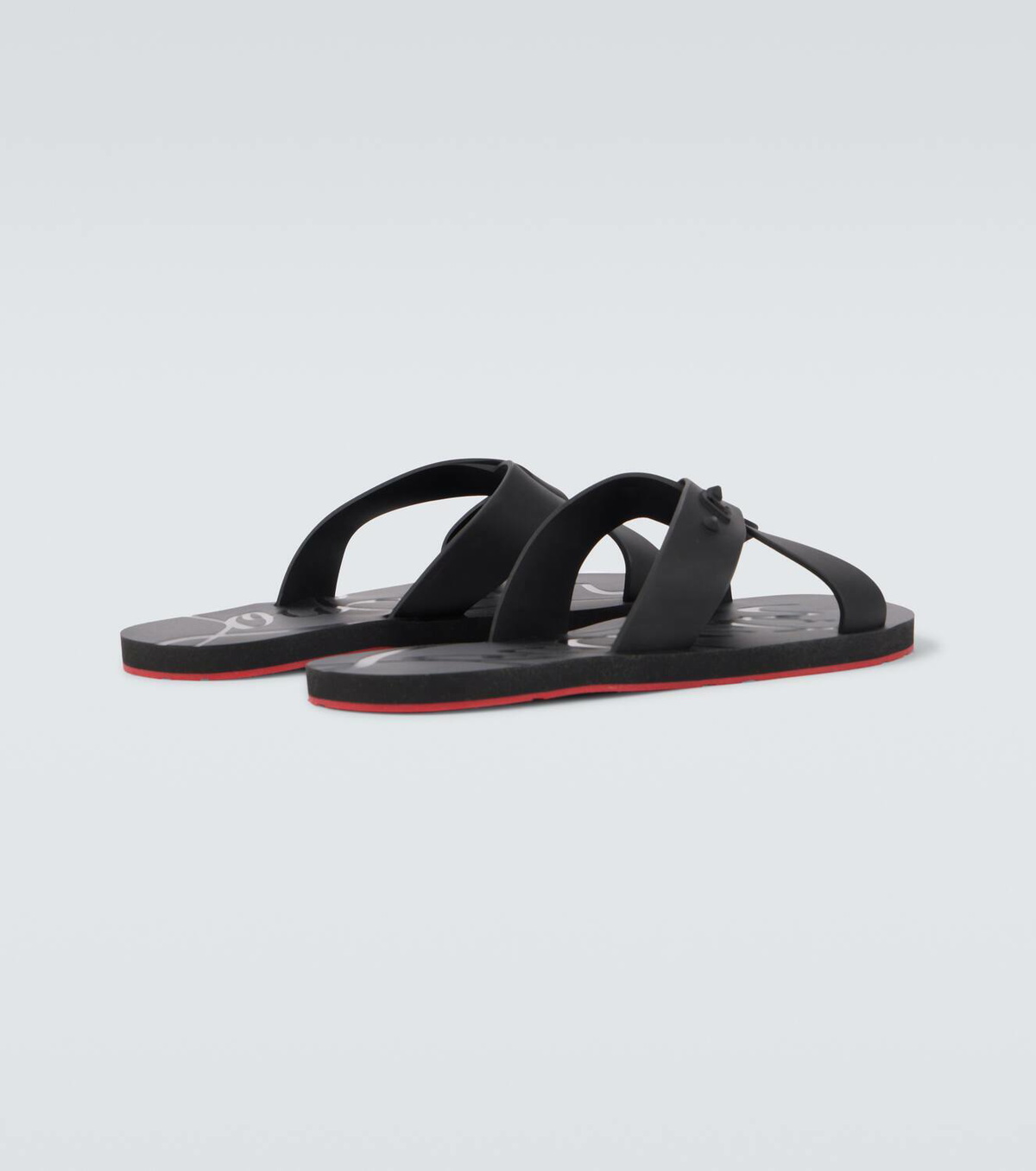 Christian Louboutin Loubi Cross ラバー スライド サンダル Loubi Cross - Mules - Rubber - Black - Men - Christian