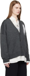 MM6 Maison Margiela Gray Two-In-One Knit Cardigan