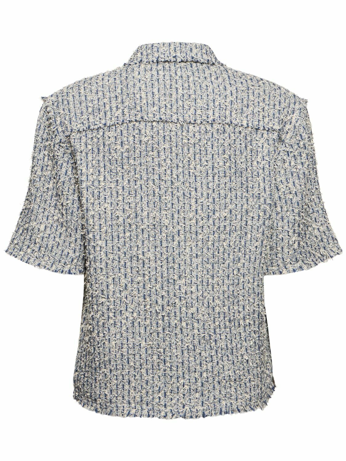 AMIRI Cotton Blend Tweed Bouclé S/s Shirt