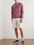 Brunello Cucinelli - Embroidered Logo-Print Cotton-Blend Jersey Sweatshirt - Pink