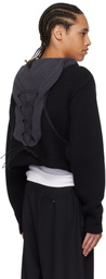 doublet Black & Gray Trail Vest Cardigan