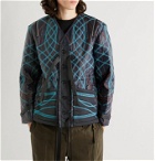 Craig Green - Embroidered Quilted Nylon Jacket with Removable Collar - Blue