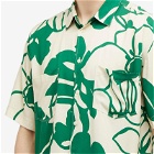 YMC Men's Mitchum Short Sleeve Shirt in Ecru/Green