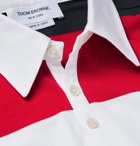Thom Browne - Striped Cotton-Jersey Polo Shirt - Men - Red