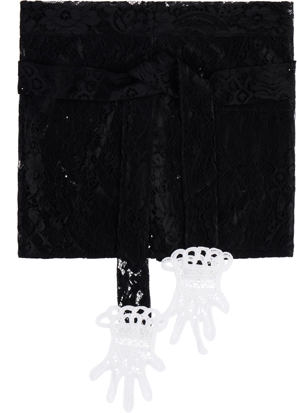 Photo: Gohar World Black Embroidered Mini Lace Hands Apron