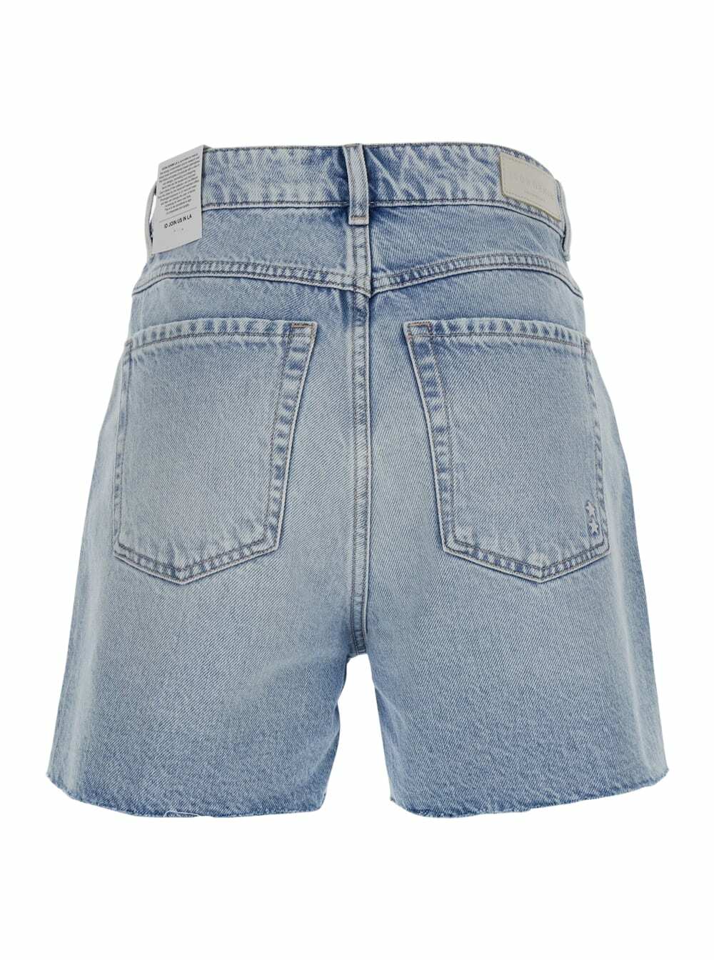 Icon Denim Light Blue Bermuda Pants With Wide Leg And Logo Patch On The Rear In Denim Woman