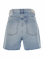 Icon Denim Light Blue Bermuda Pants With Wide Leg And Logo Patch On The Rear In Denim Woman