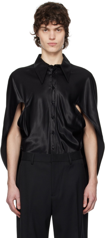 Photo: AARON ESH Black Open Arm Shirt