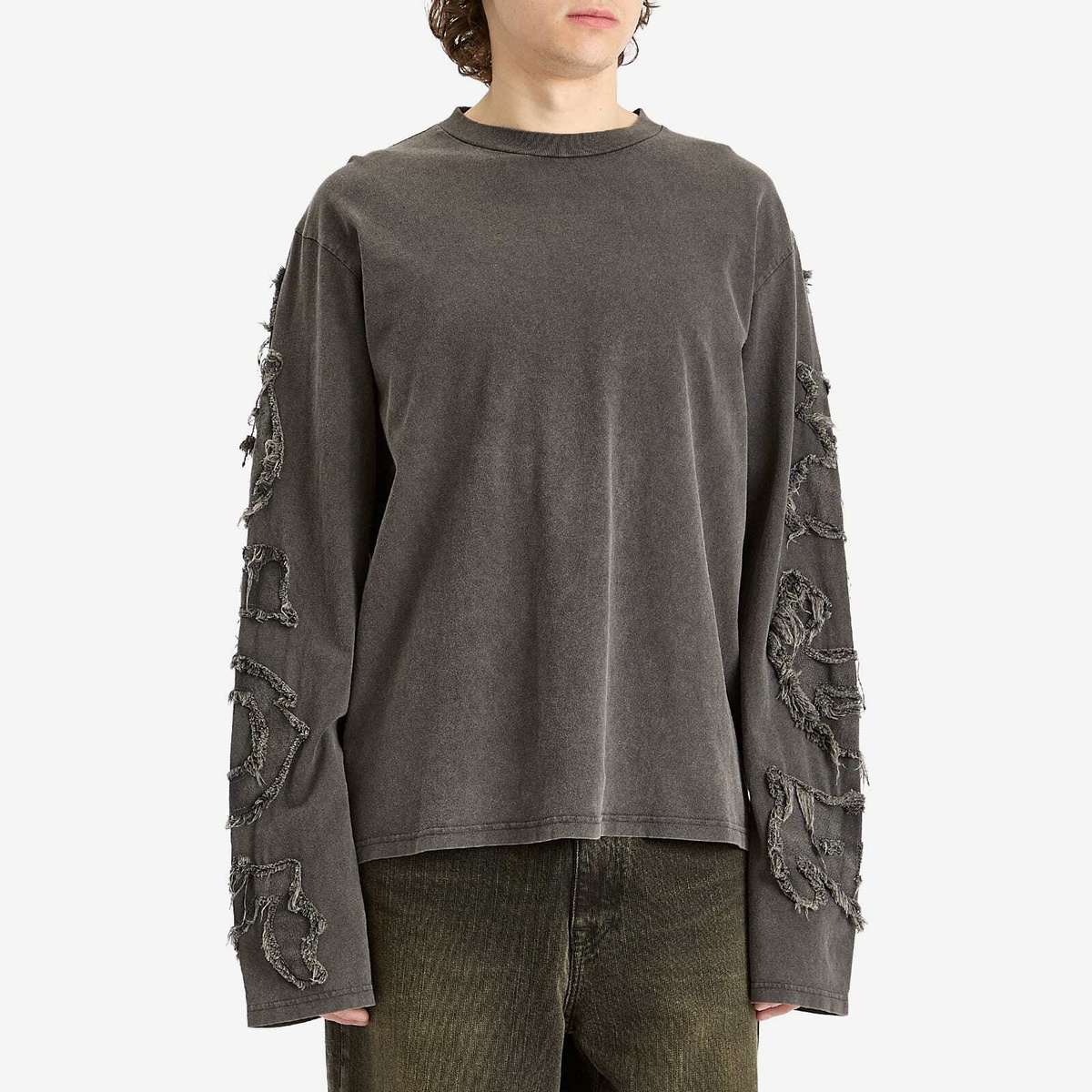 【CPGN STUDIO】23SS★ Non-Slip Embroidery Long Sleeve SHYC Unisex Garment-dyed heavyweight long-sleeve shirt