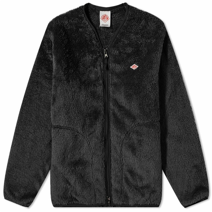 Photo: Danton Men's High Pile Fleece V Neck Jacket in Black