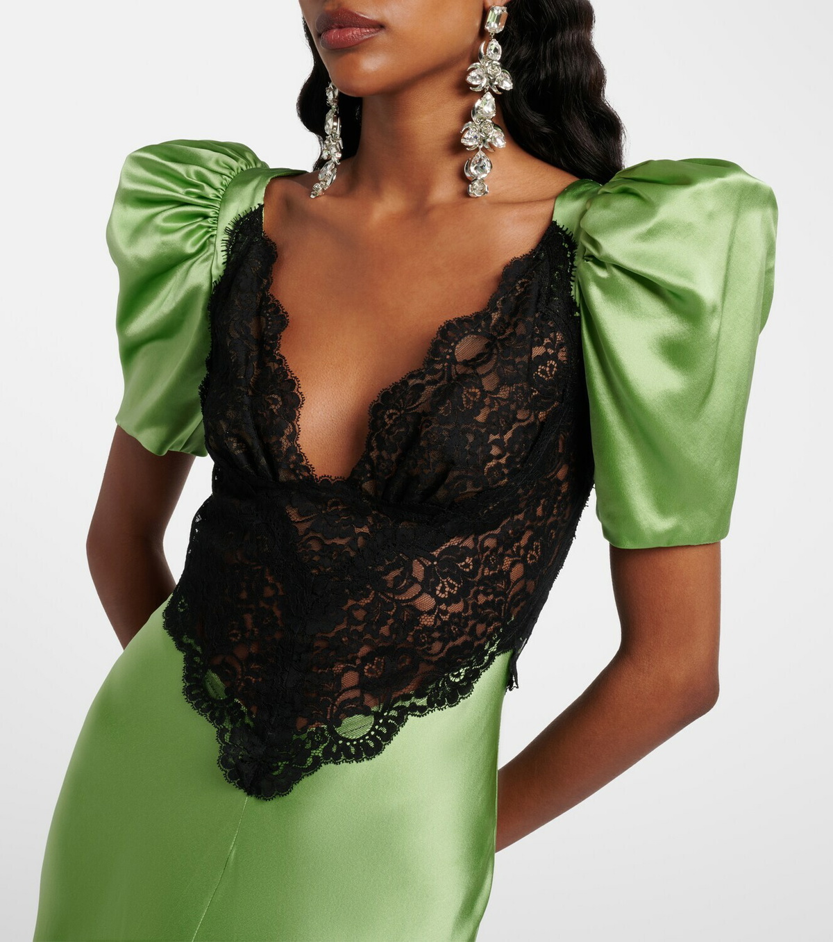 Rodarte Lace-trimmed silk cocktail dress