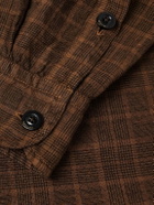 Boglioli - Camp-Collar Checked Linen Overshirt - Brown