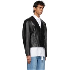 ADER error Black Leather Lean Jacket
