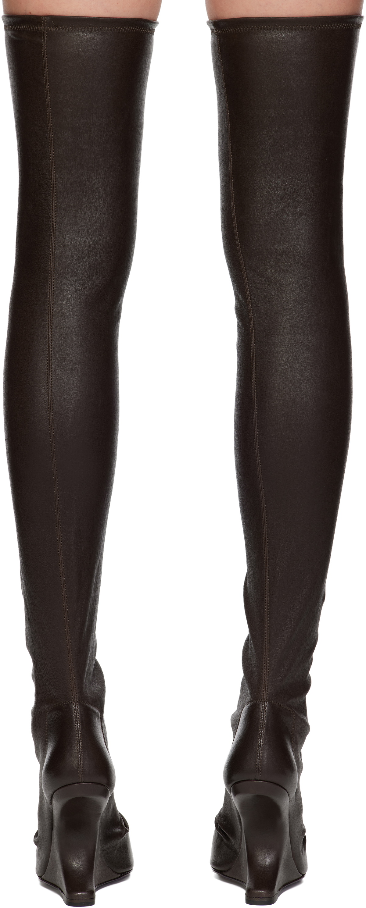 Rick Owens Lilies Brown Concordians Cantilever 11 Tall Boots