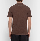 Maison Margiela - Slim-Fit Striped Piqué-Panelled Cotton-Blend Polo Shirt - Men - Brown