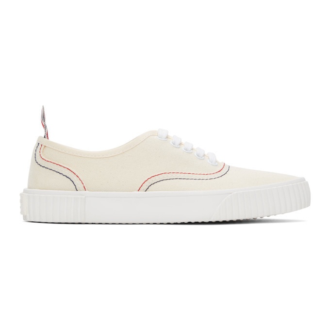 Photo: Thom Browne Off-White Heritage Vulcanized Sneakers