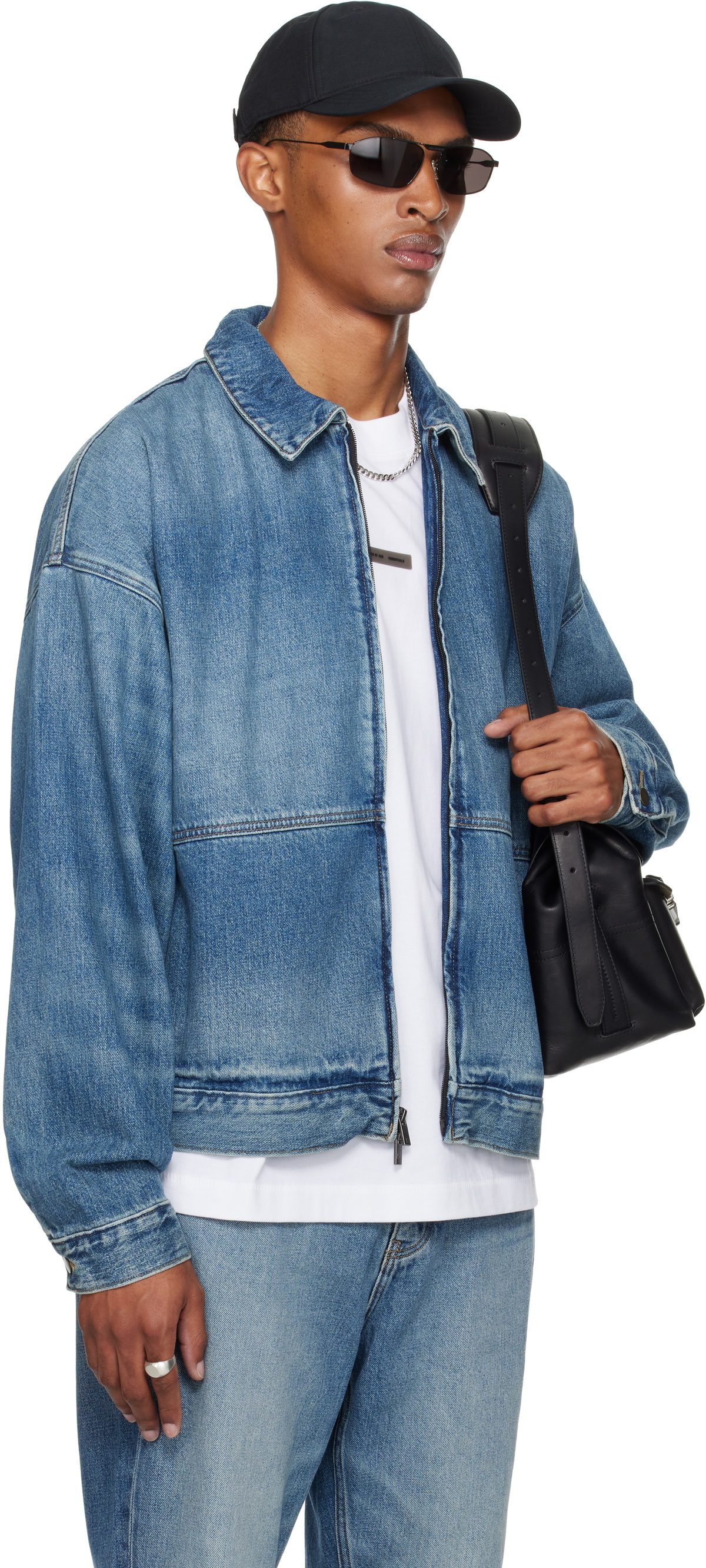 Fear of God ESSENTIALS Blue Denim Trucker Jacket
