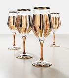 Les-Ottomans Set of 4 striped crystal wine glasses