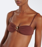 Christopher Esber Embellished ruched bikini top