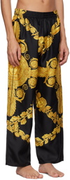 Versace Underwear Black Maschera Baroque Pyjama Pants