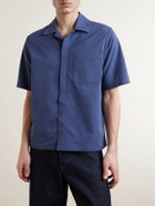 Herno - Seercrease Jersey Bowling Shirt - Blue